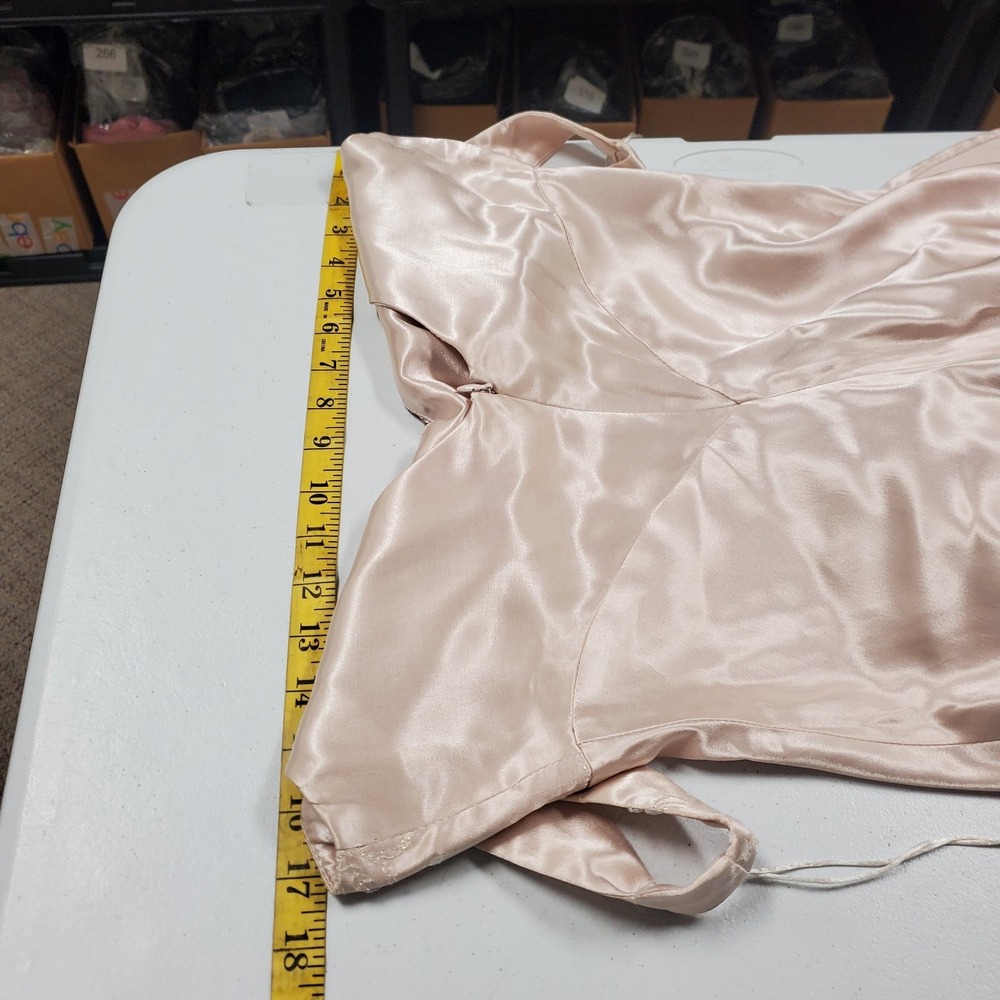 All That Jazz Vtg Empire Waist Satin Gown Size 9/10 Pink Sequin Dress Regency - Picture 8 of 14